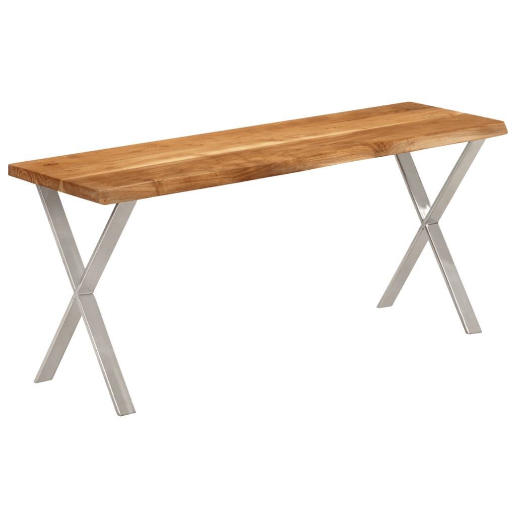 vidaXL Ławka z naturalną krawędzią drewna, 105 cm, drewno akacjowe