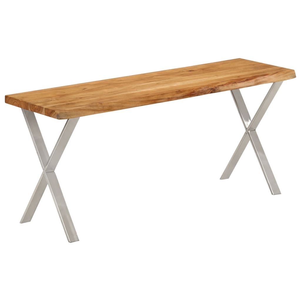 vidaXL Ławka z naturalną krawędzią drewna, 105 cm, drewno akacjowe