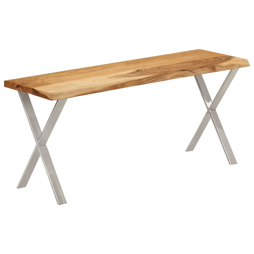 vidaXL Ławka z naturalną krawędzią drewna, 105 cm, drewno akacjowe