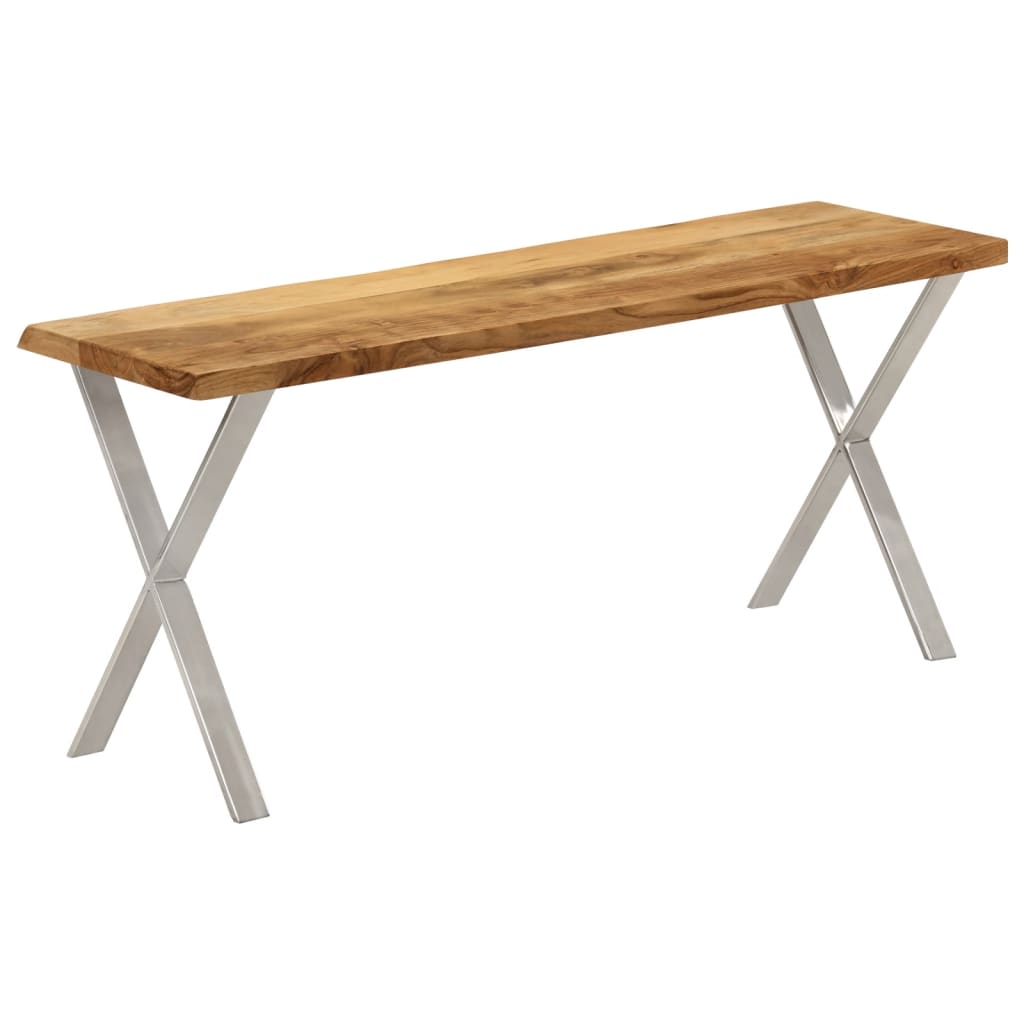 vidaXL Ławka z naturalną krawędzią drewna, 105 cm, drewno akacjowe
