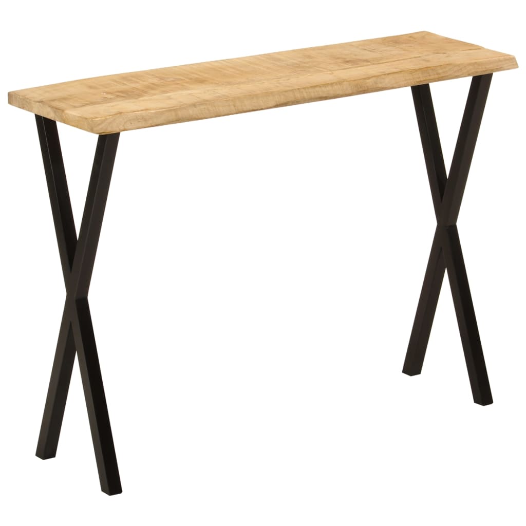 vidaXL Stolik konsolowy z naturalną krawędzią, 105x33x76 cm, mango