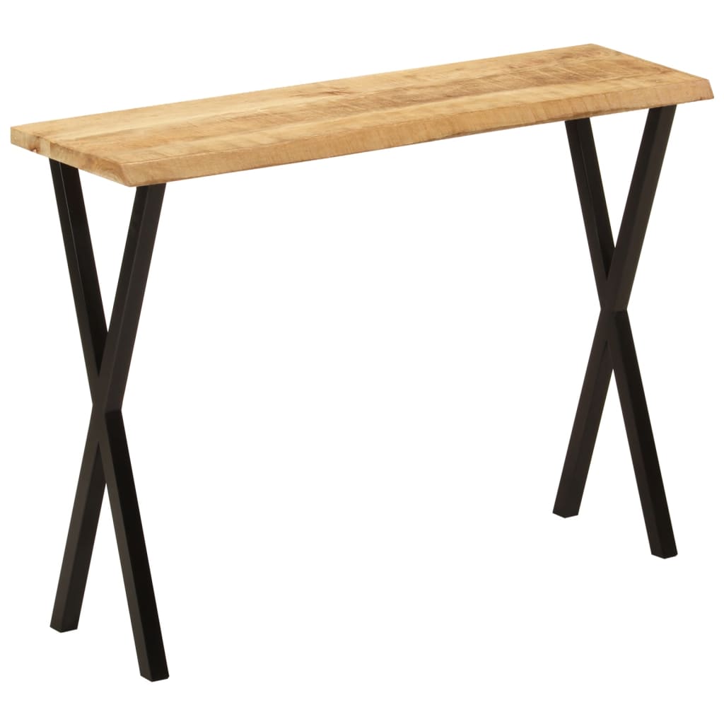 vidaXL Stolik konsolowy z naturalną krawędzią, 105x33x76 cm, mango