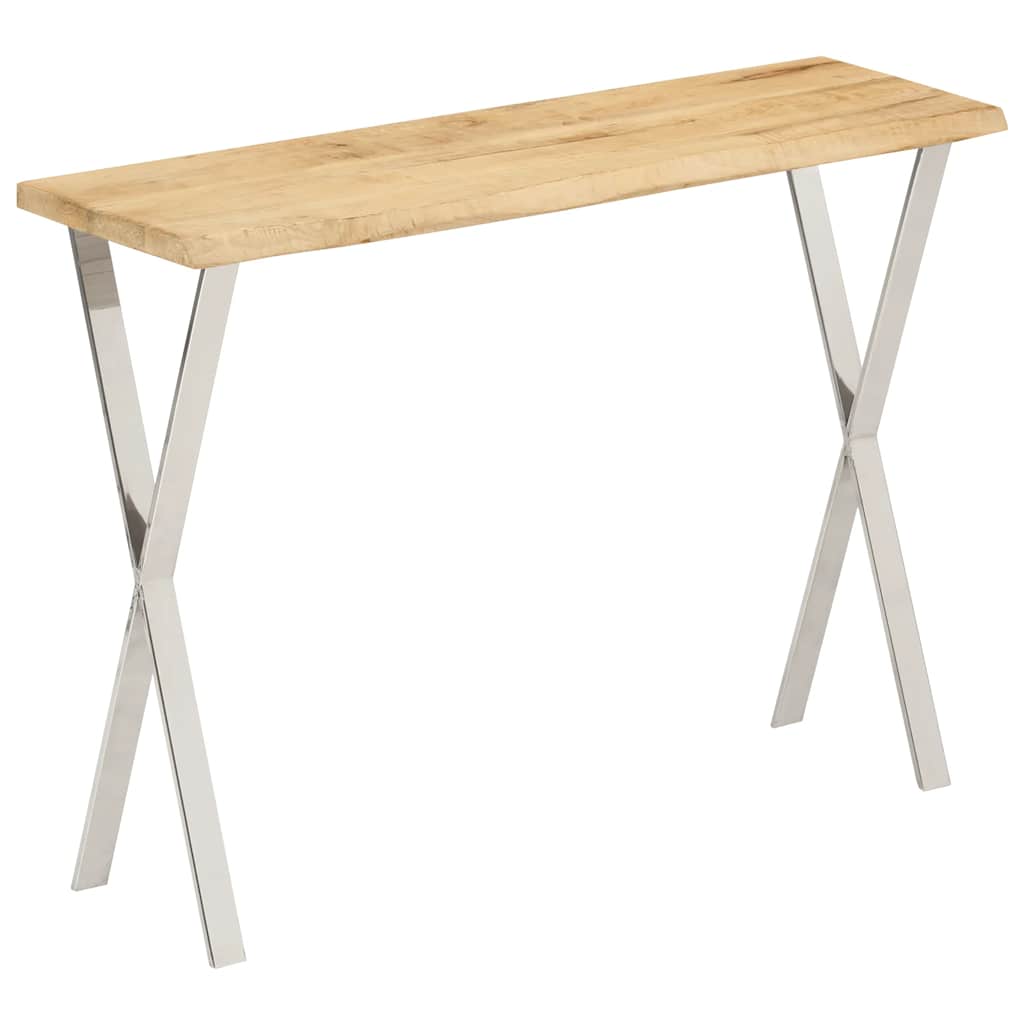 vidaXL Stolik konsolowy z naturalną krawędzią, 105x33x76 cm, mango