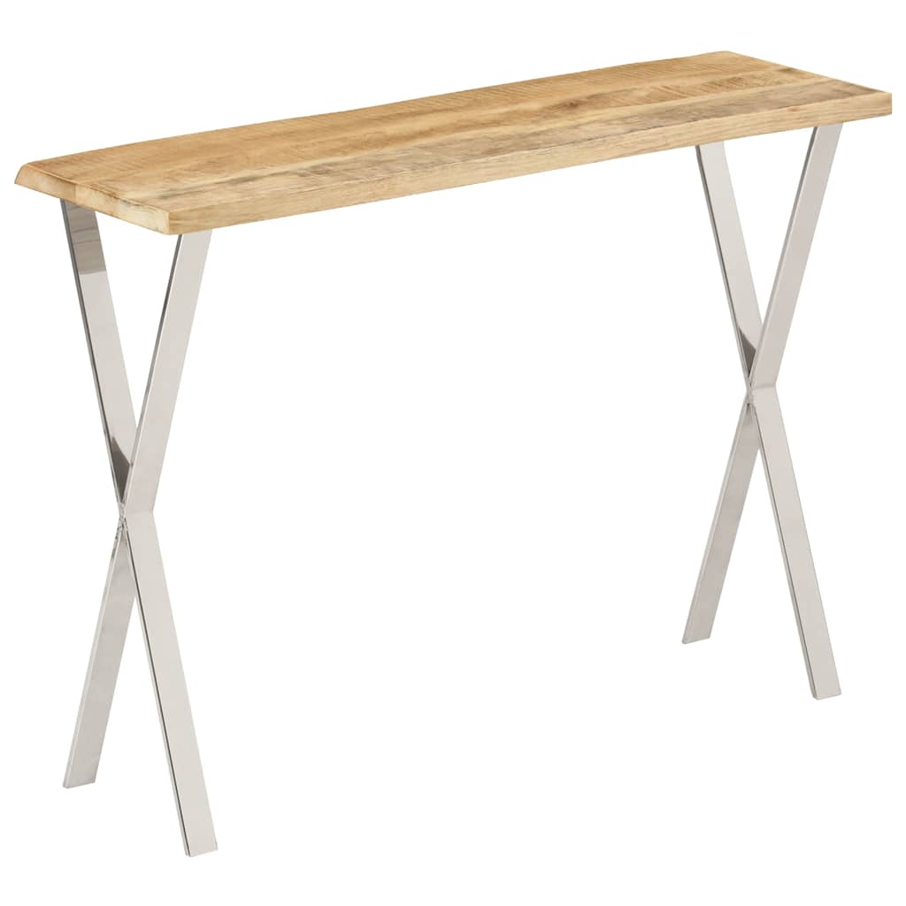 vidaXL Stolik konsolowy z naturalną krawędzią, 105x33x76 cm, mango