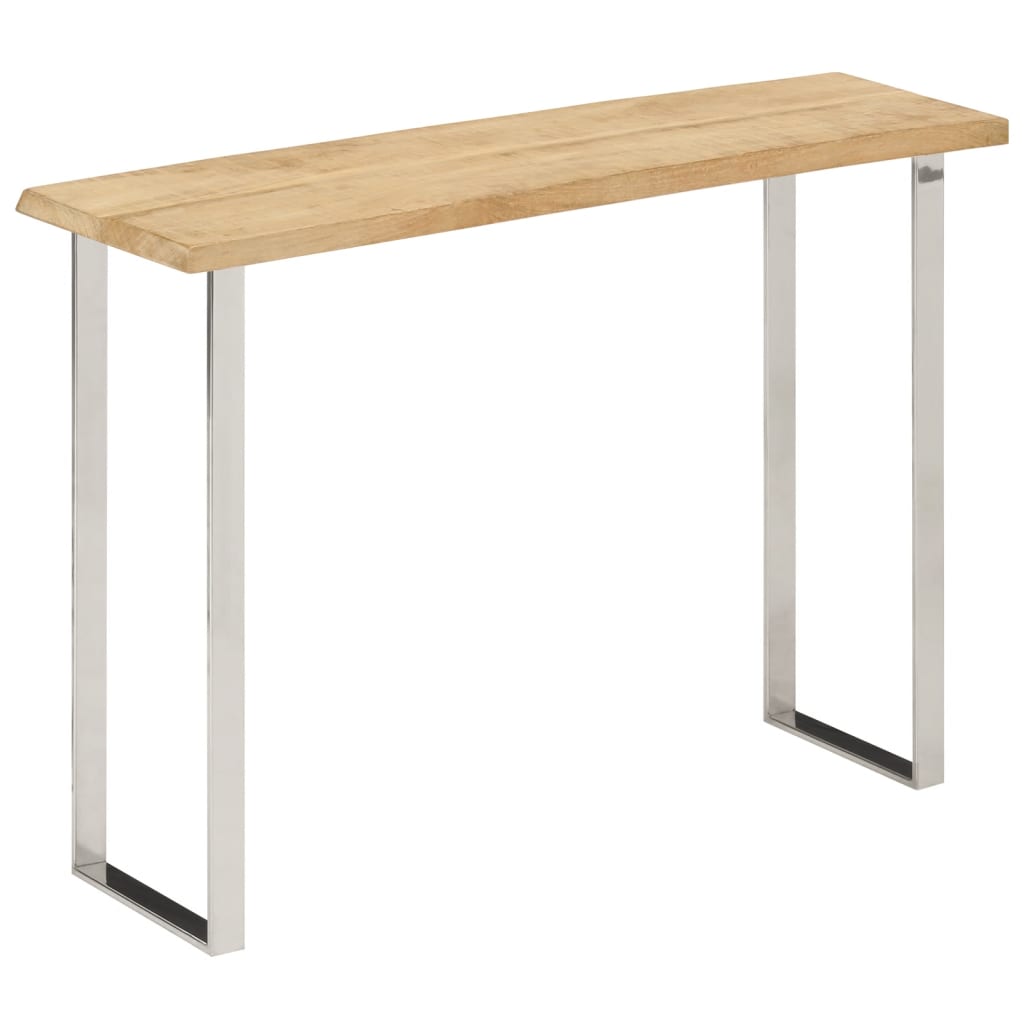 vidaXL Stolik konsolowy z naturalną krawędzią, 105x33x76 cm, mango