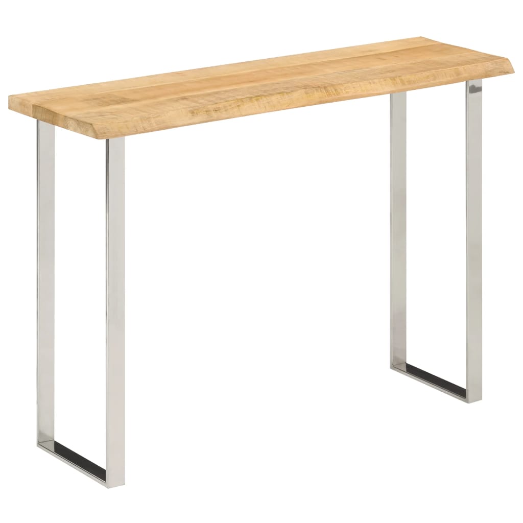 vidaXL Stolik konsolowy z naturalną krawędzią, 105x33x76 cm, mango