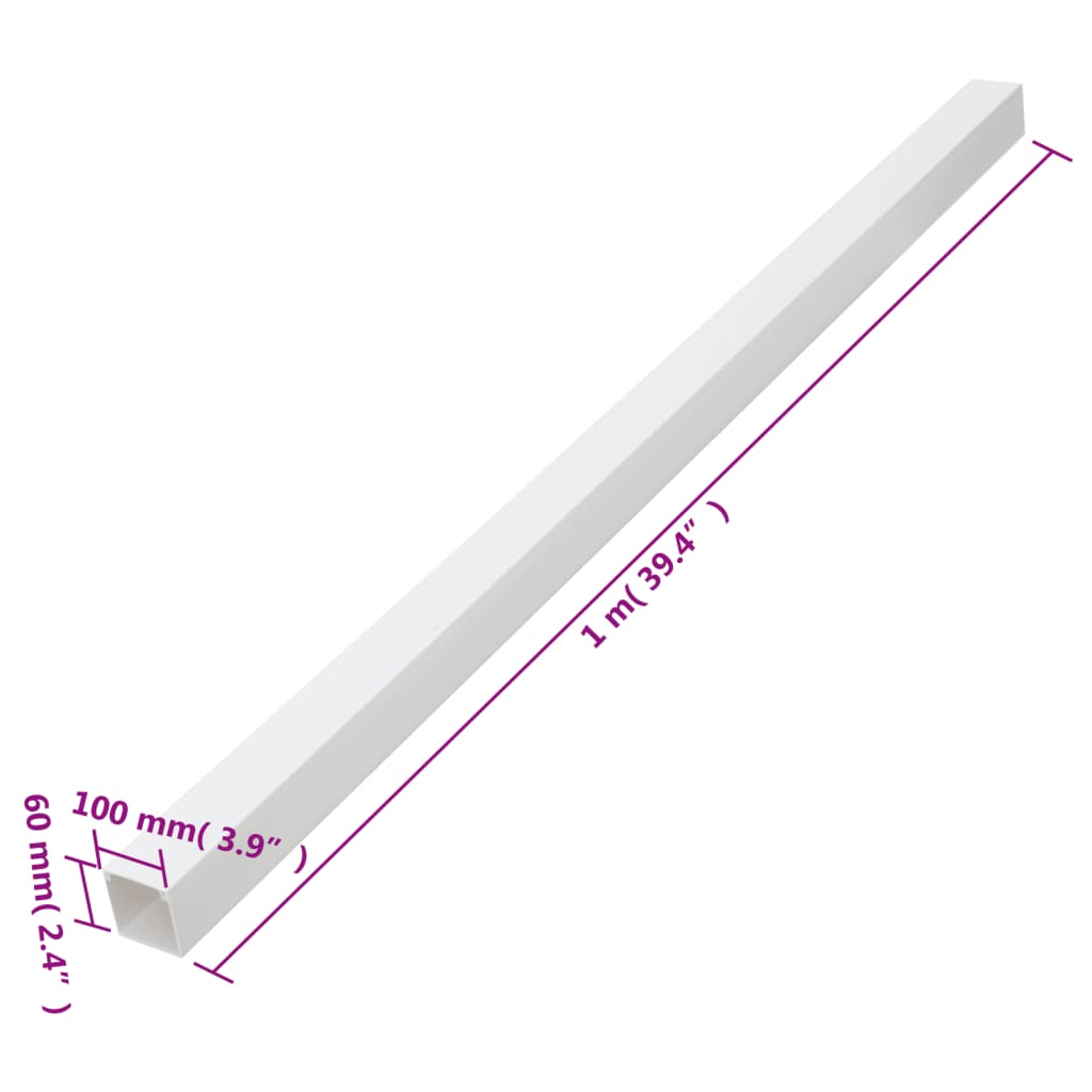 vidaXL Kanał elektroinstalacyjny, 100x60 mm, 10 m, PVC