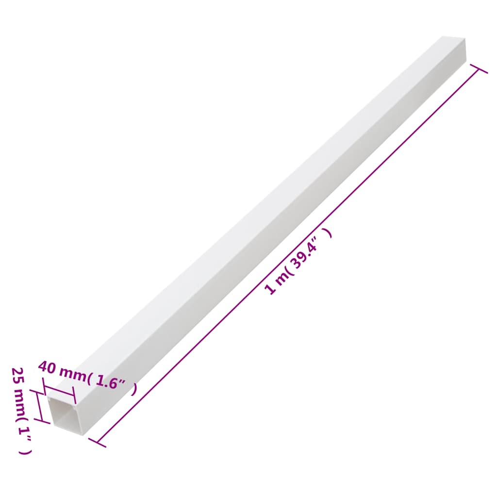 vidaXL Kanał elektroinstalacyjny, 40x25 mm, 30 m, PVC