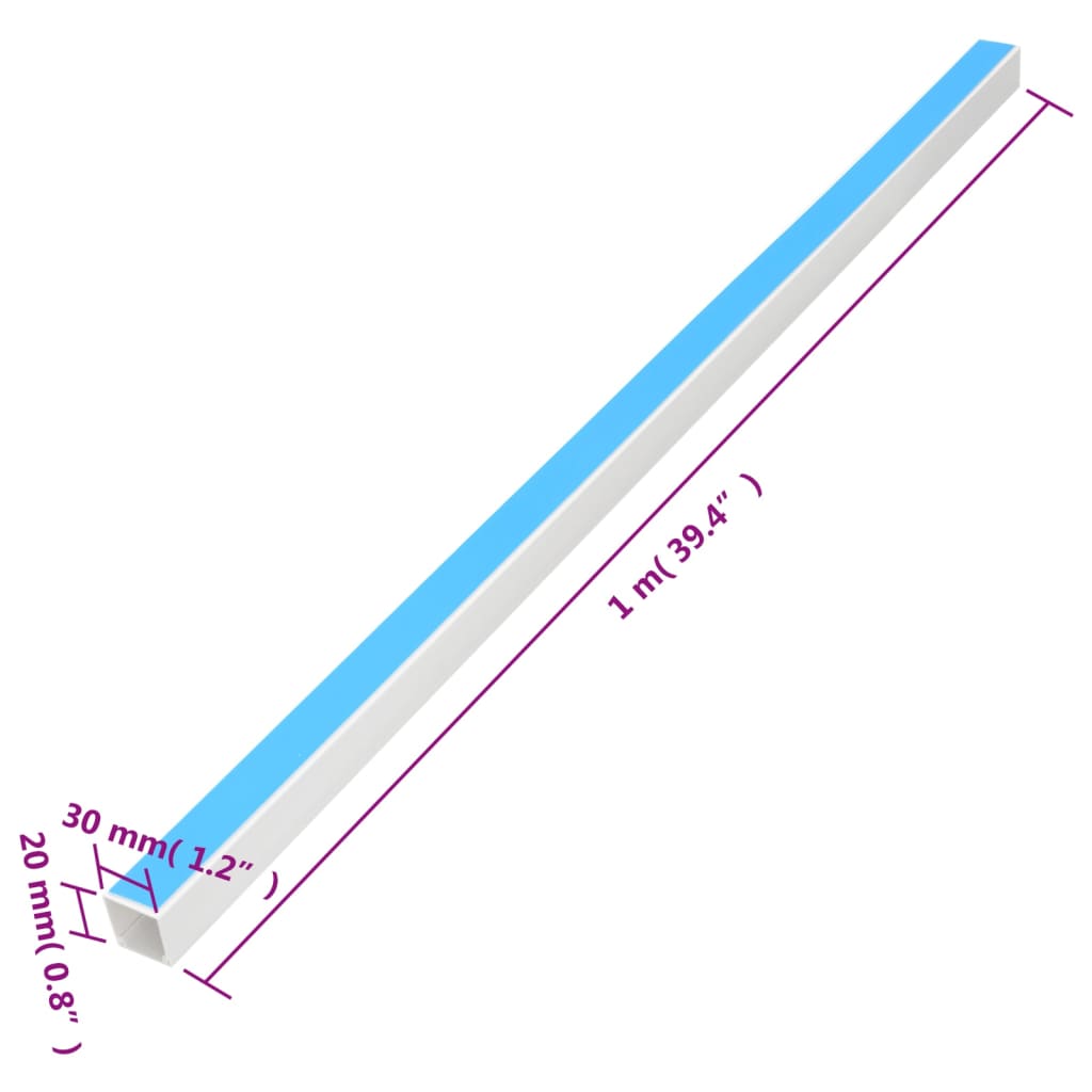 vidaXL Kanał elektroinstalacyjny, samoprzylepny, 30x20 mm, 10 m, PVC