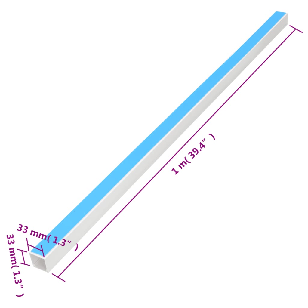 vidaXL Kanał elektroinstalacyjny, samoprzylepny, 33x33 mm, 10 m, PVC