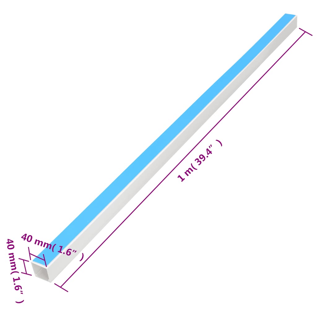 vidaXL Kanał elektroinstalacyjny, samoprzylepny, 40x40 mm, 10 m, PVC