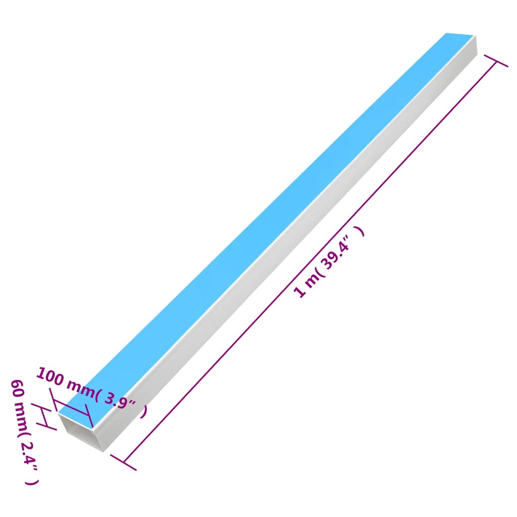 vidaXL Kanał elektroinstalacyjny, samoprzylepny, 100x60 mm, 10 m, PVC