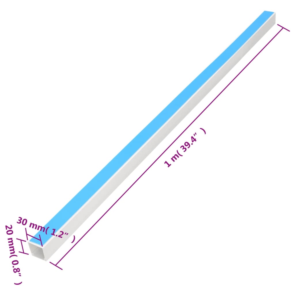 vidaXL Kanał elektroinstalacyjny, samoprzylepny, 30x20 mm, 30 m, PVC