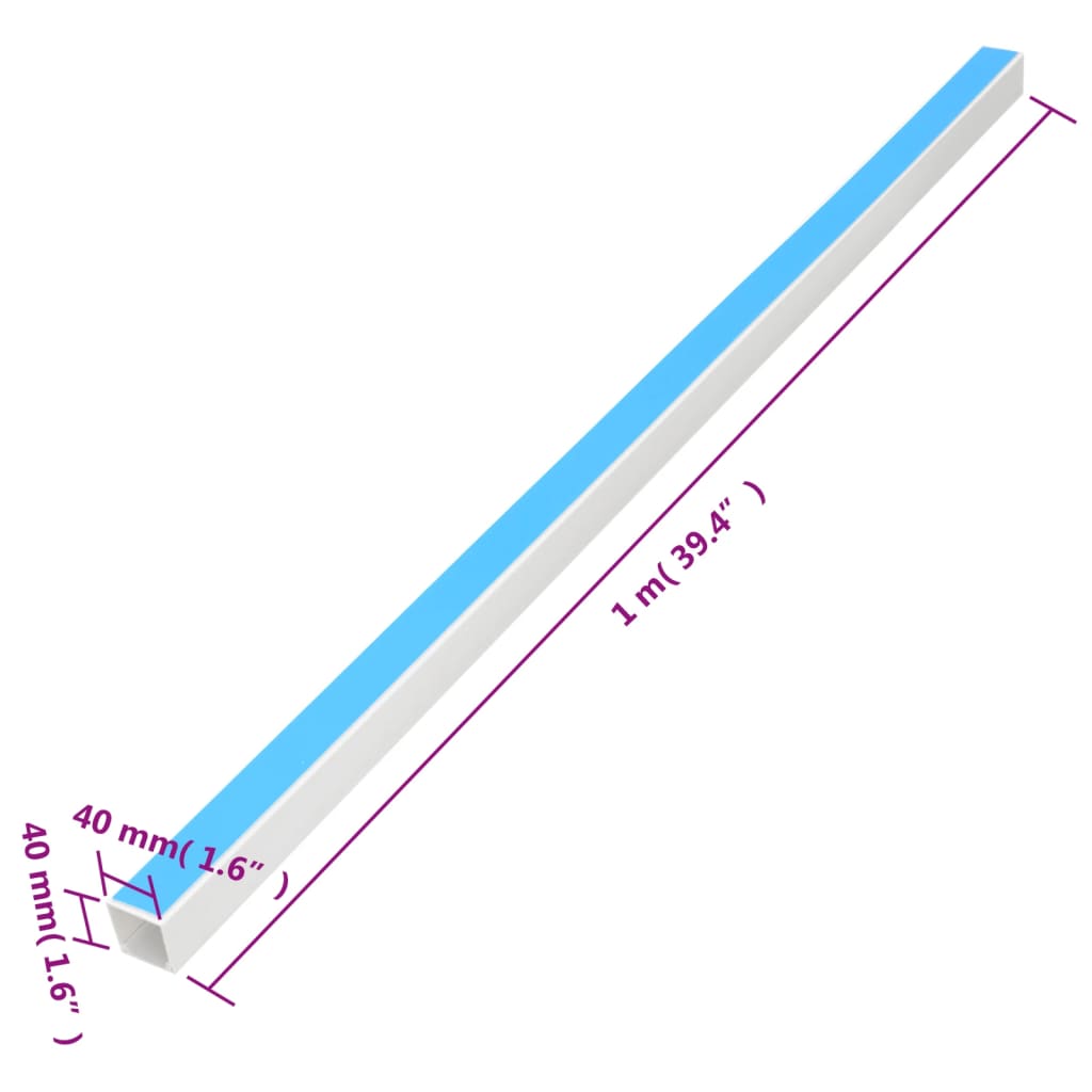 vidaXL Kanał elektroinstalacyjny, samoprzylepny, 40x40 mm, 30 m, PVC