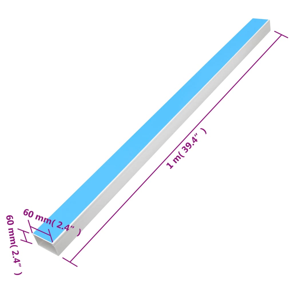 vidaXL Kanał elektroinstalacyjny, samoprzylepny, 60x60 mm, 30 m, PVC