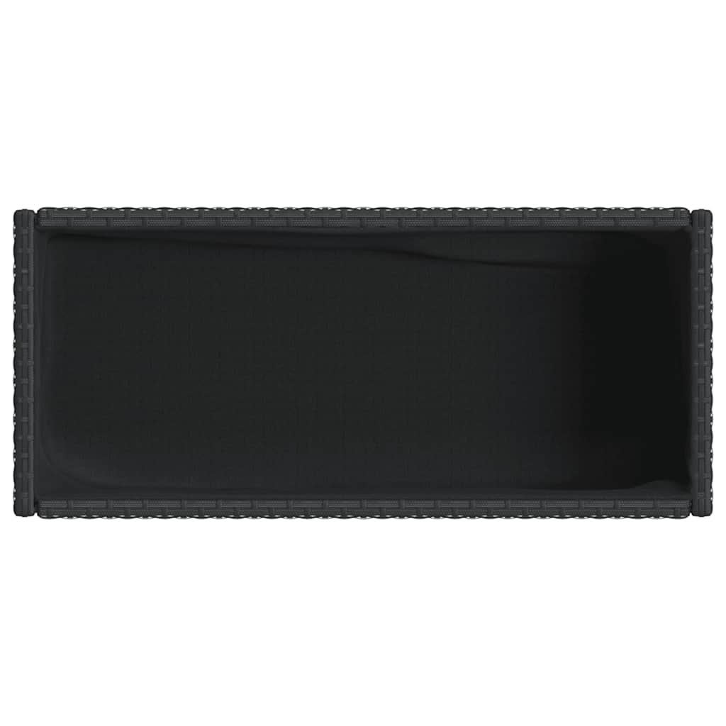 vidaXL Donice ogrodowe z półką, 2 szt, czarne, 90x40x75 cm, polirattan