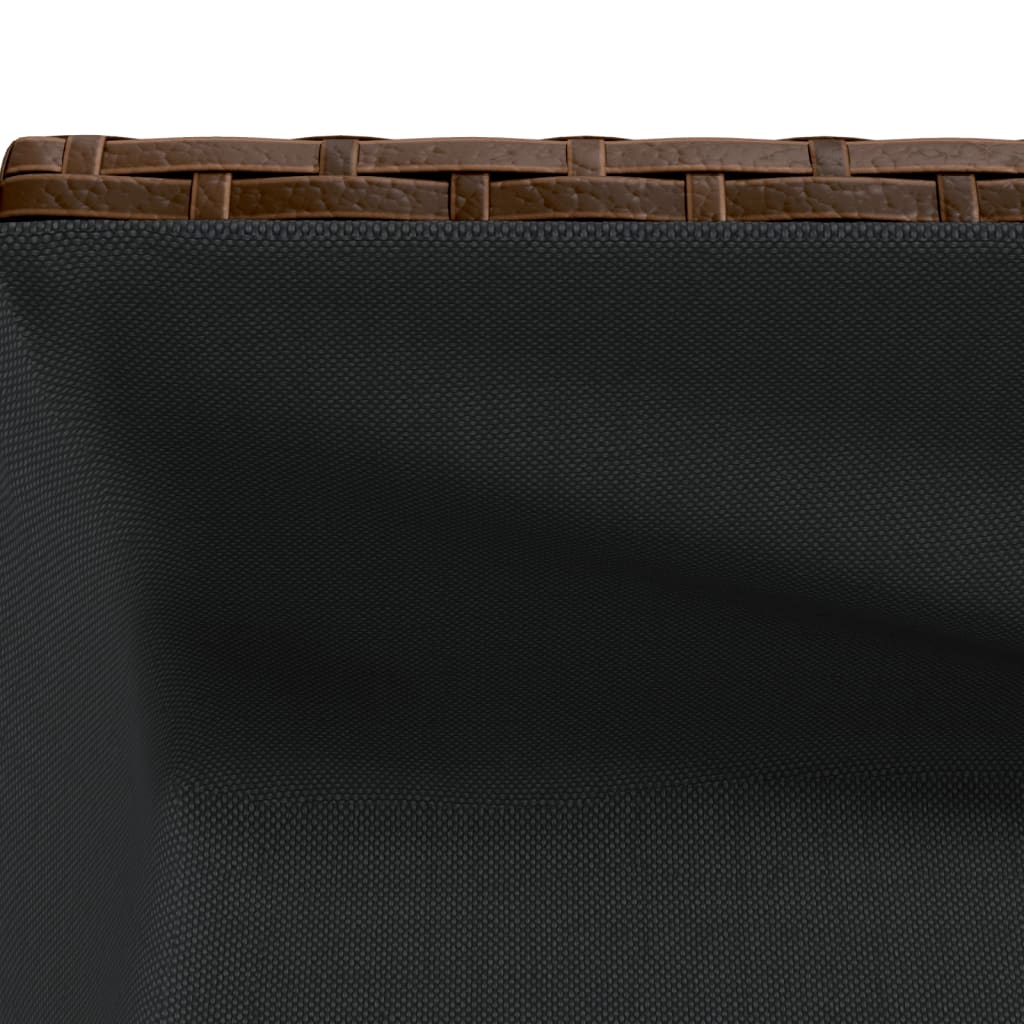 vidaXL Donice ogrodowe z półką, 2 szt., brąz, 90x40x75 cm, polirattan