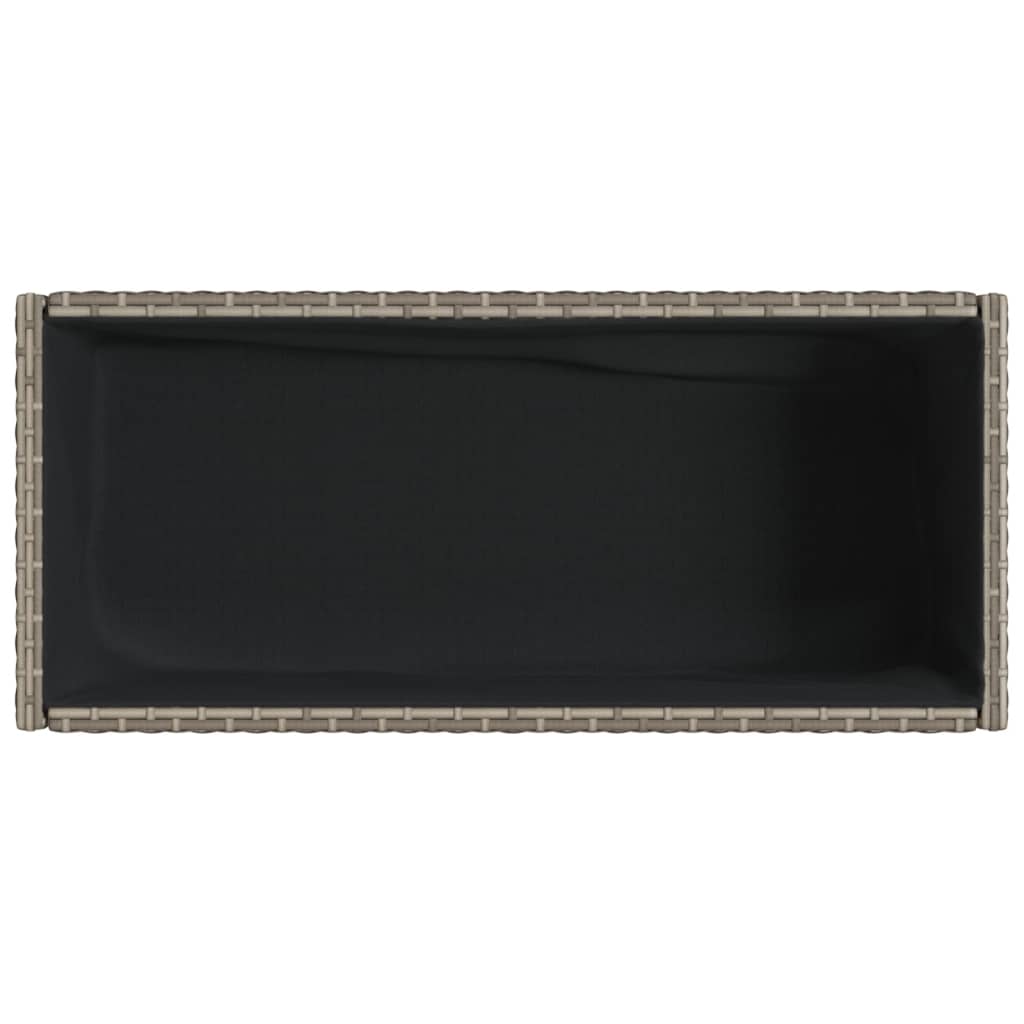 vidaXL Donice ogrodowe z półką, 2 szt., szare, 90x40x75 cm, polirattan
