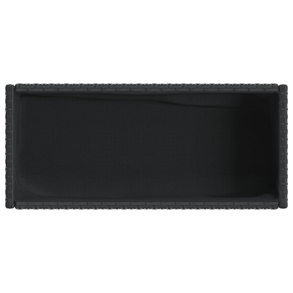 vidaXL Donice ogrodowe z półką, 2 szt, czarne, 70x28x70 cm, polirattan