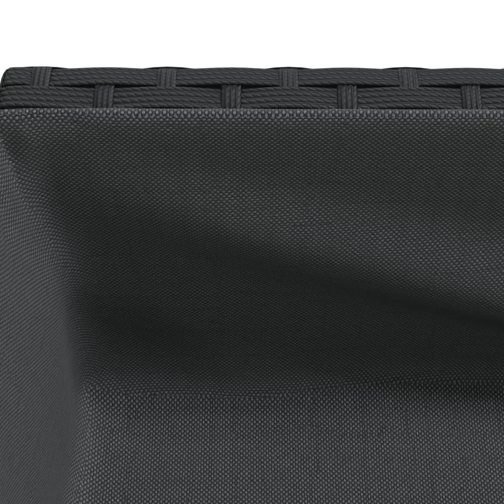 vidaXL Donice ogrodowe z półką, 2 szt, czarne, 70x28x70 cm, polirattan