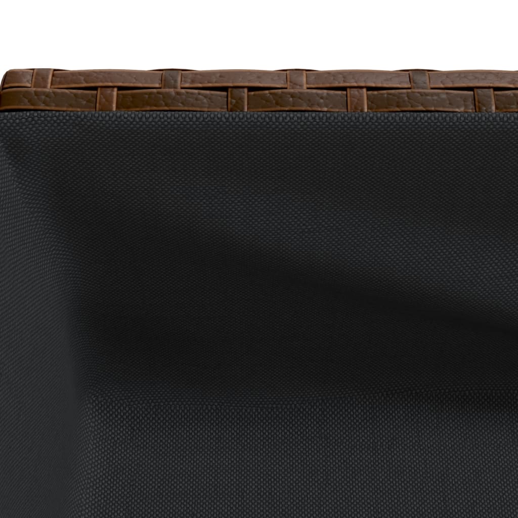 vidaXL Donice ogrodowe z półką, 2 szt., brąz, 70x28x70 cm, polirattan