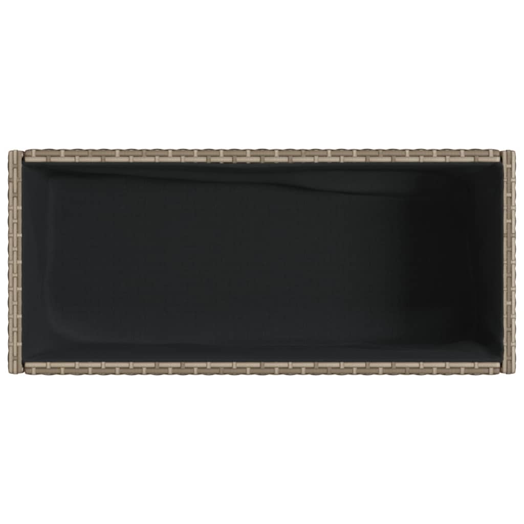 vidaXL Donice ogrodowe z półką, 2 szt., szare, 70x28x70 cm, polirattan