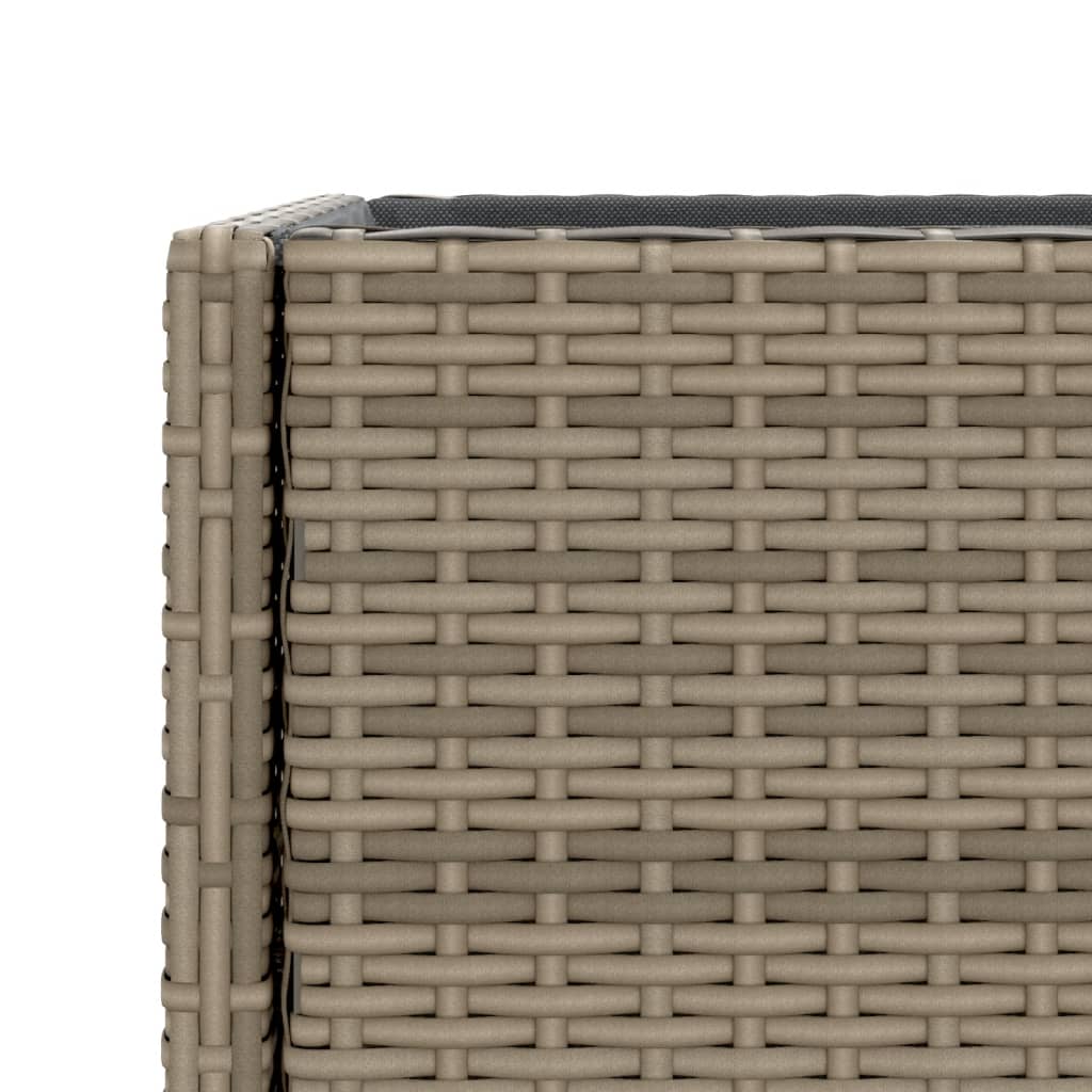 vidaXL Donice ogrodowe z półką, 2 szt., szare, 70x28x70 cm, polirattan
