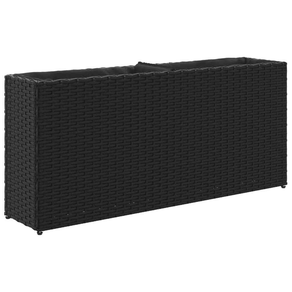 vidaXL Donice ogrodowe z 2 wkładami, 2 szt., czarne, 90x20x40 cm