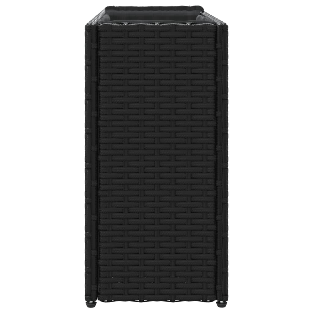 vidaXL Donice ogrodowe z 2 wkładami, 2 szt., czarne, 90x20x40 cm