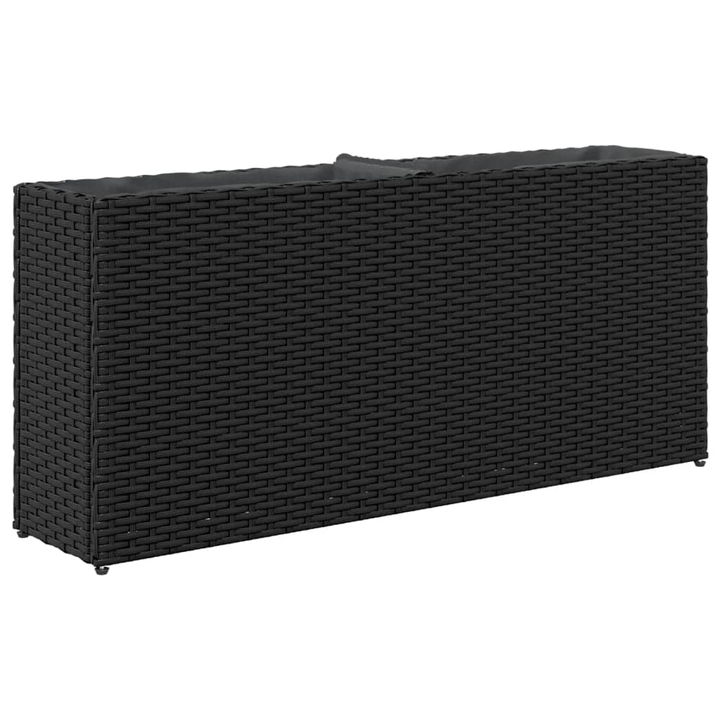 vidaXL Donice ogrodowe z 2 wkładami, 2 szt., czarne, 90x20x40 cm