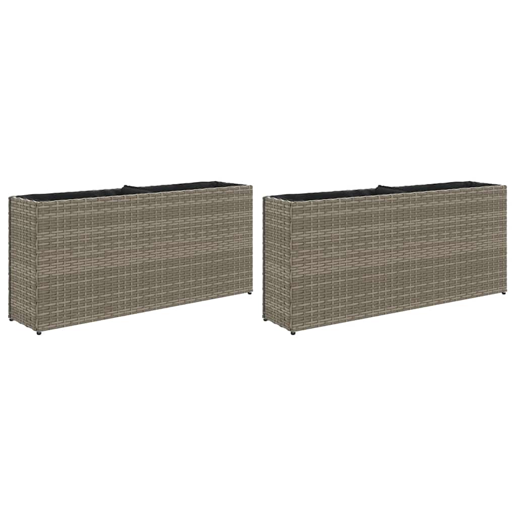 vidaXL Donice ogrodowe z 2 wkładami, 2 szt., szare, 90x20x40 cm