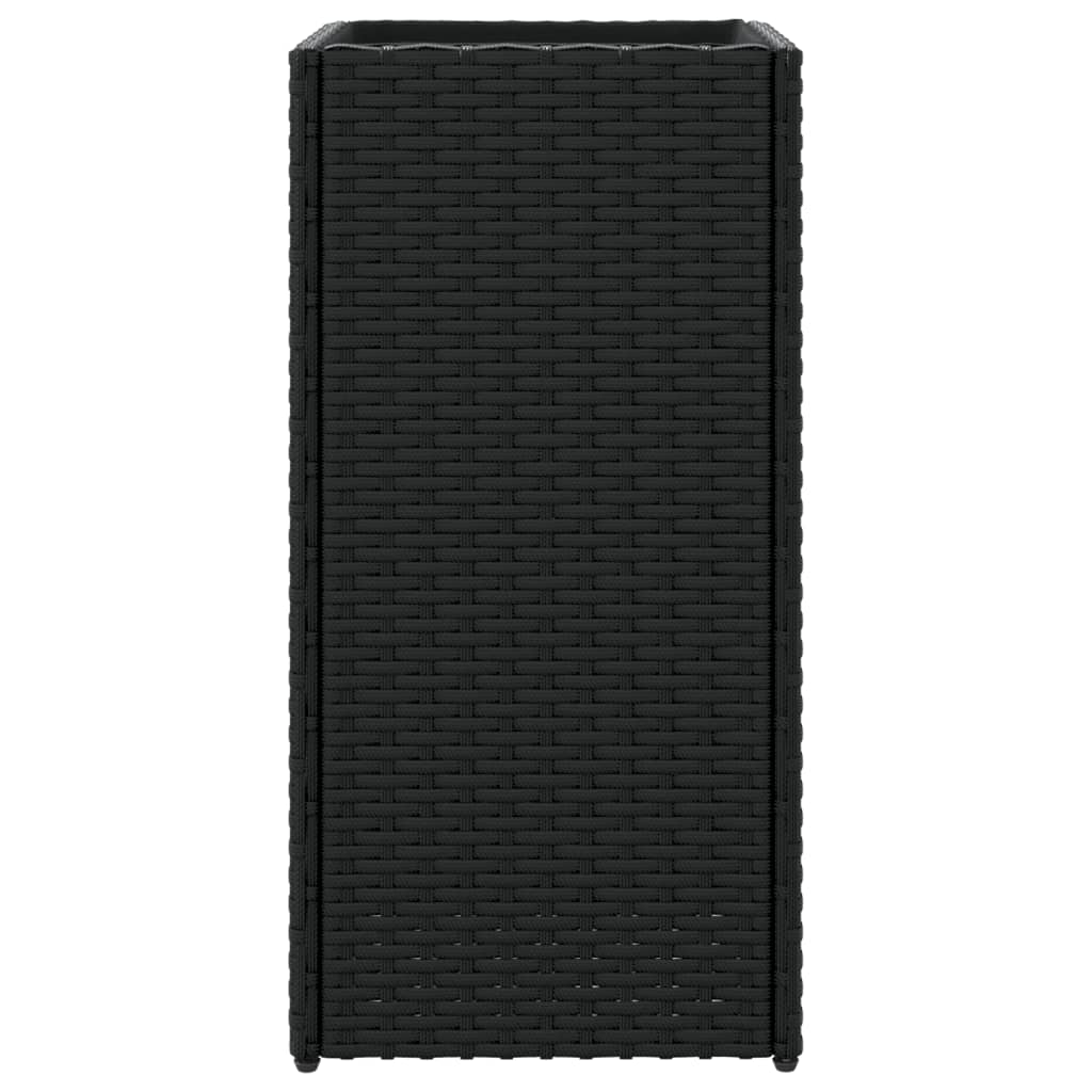 vidaXL Donice ogrodowe, 2 szt., czarne, 30x30x60 cm, rattan PE