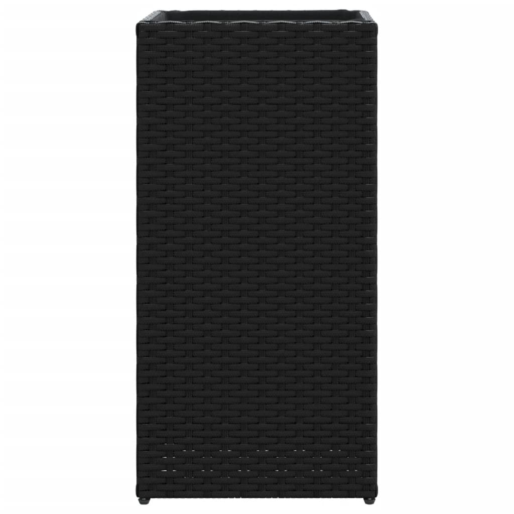 vidaXL Donice ogrodowe, 2 szt., czarne, 30x30x60 cm, rattan PE
