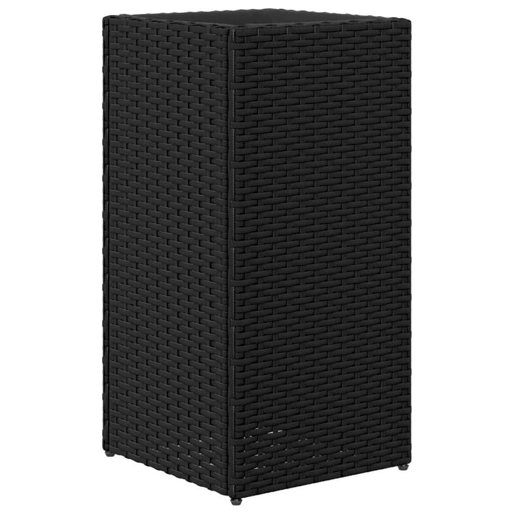 vidaXL Donice ogrodowe, 2 szt., czarne, 30x30x60 cm, rattan PE