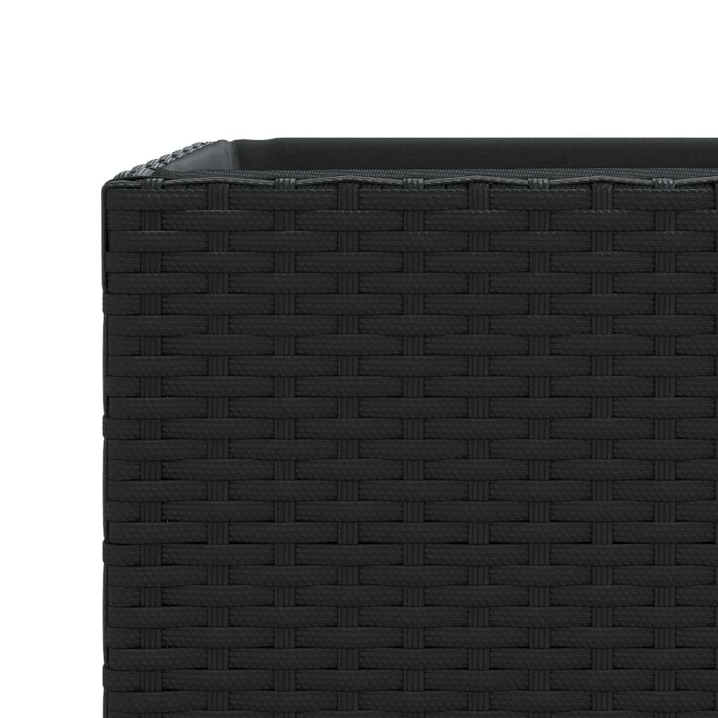 vidaXL Donice ogrodowe, 2 szt., czarne, 30x30x60 cm, rattan PE