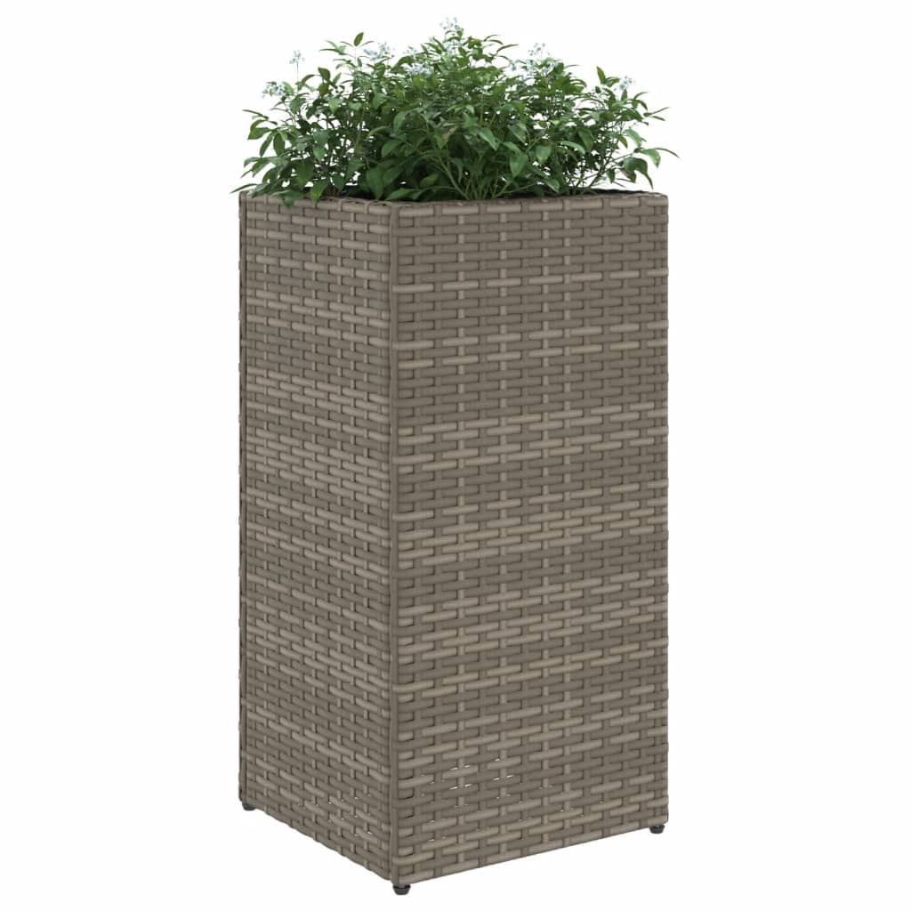 vidaXL Donice ogrodowe, 2 szt., szare, 30x30x60 cm, rattan PE