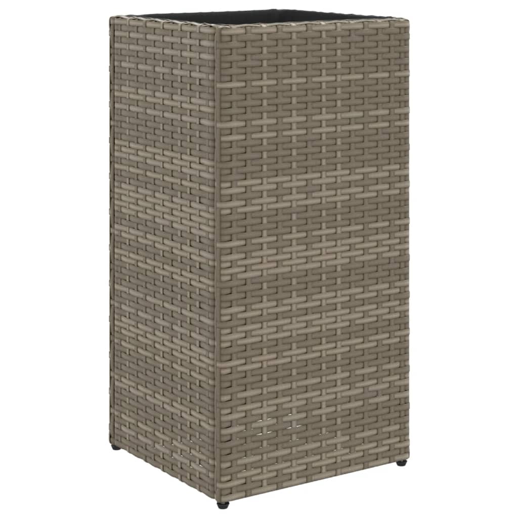 vidaXL Donice ogrodowe, 2 szt., szare, 30x30x60 cm, rattan PE