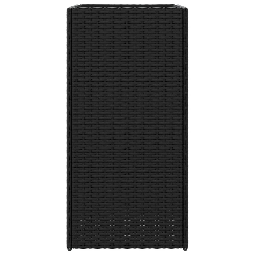 vidaXL Donice ogrodowe, 2 szt., czarne, 40x40x80 cm, rattan PE