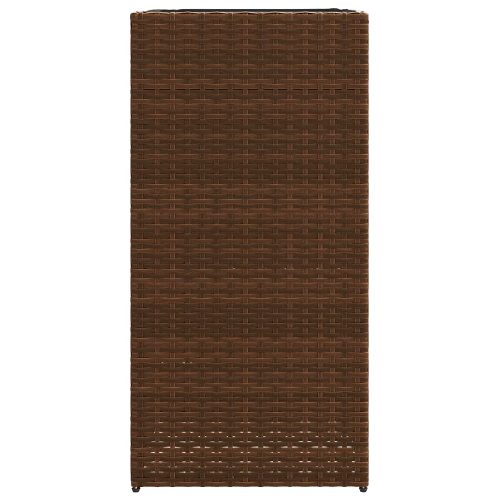 vidaXL Donice ogrodowe, 2 szt., brązowe, 40x40x80 cm, rattan PE