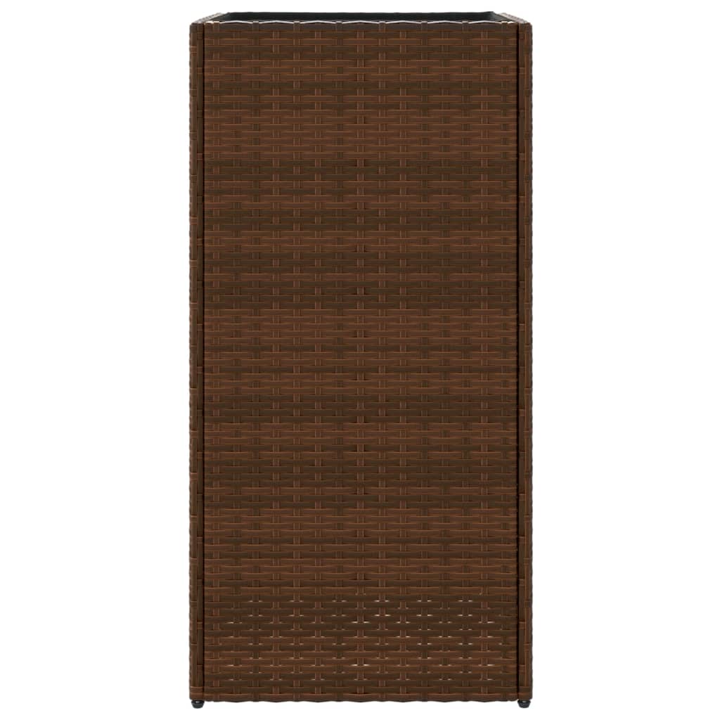vidaXL Donice ogrodowe, 2 szt., brązowe, 40x40x80 cm, rattan PE