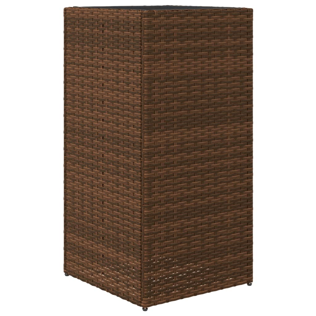 vidaXL Donice ogrodowe, 2 szt., brązowe, 40x40x80 cm, rattan PE