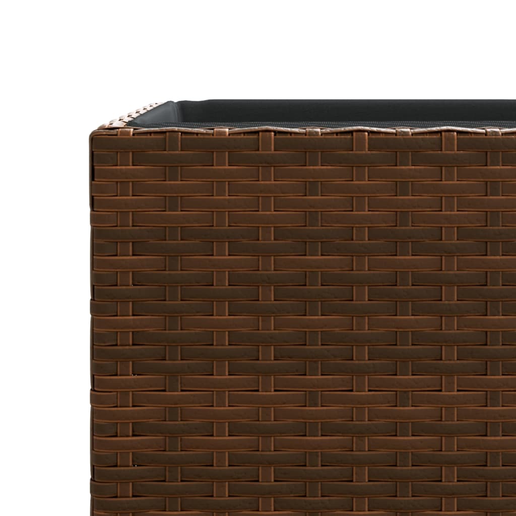 vidaXL Donice ogrodowe, 2 szt., brązowe, 40x40x80 cm, rattan PE
