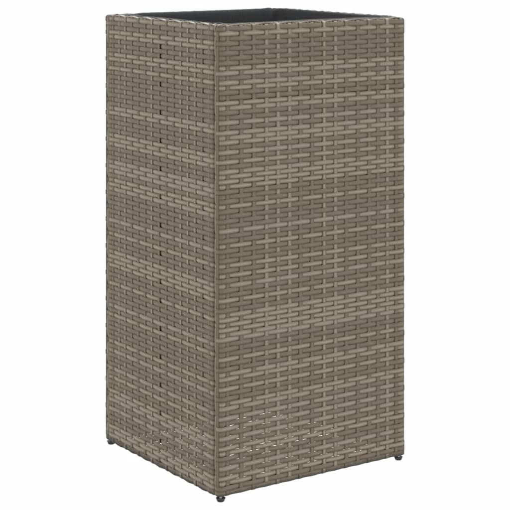 vidaXL Donice ogrodowe, 2 szt., szare, 40x40x80 cm, rattan PE