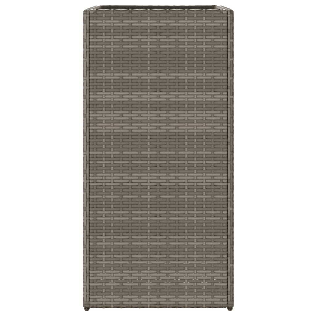 vidaXL Donice ogrodowe, 2 szt., szare, 40x40x80 cm, rattan PE