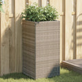 vidaXL Donice ogrodowe, 2 szt., szare, 40x40x80 cm, rattan PE