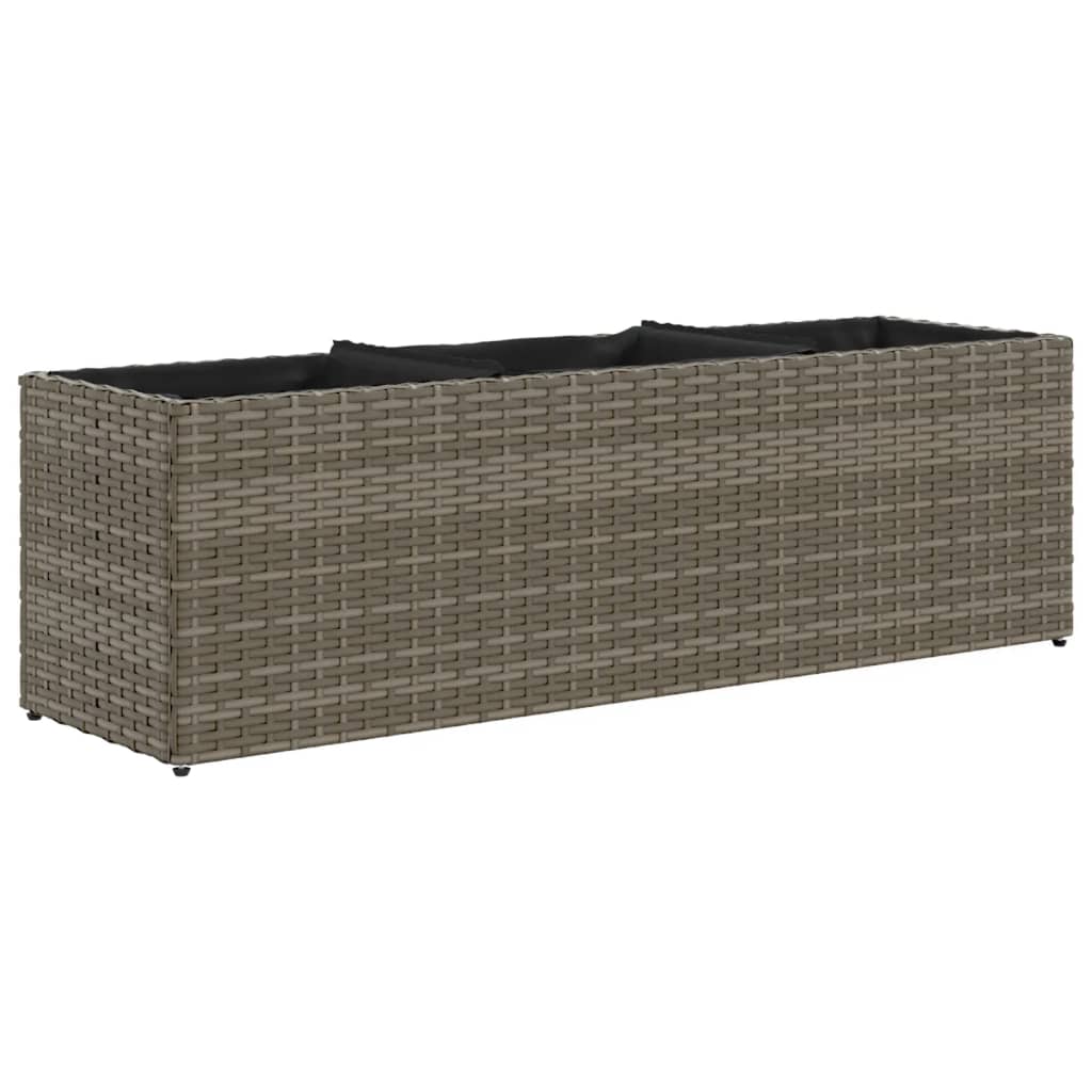 vidaXL Donice ogrodowe z 3 wkładami, 2 szt., szare, 105x30x32 cm