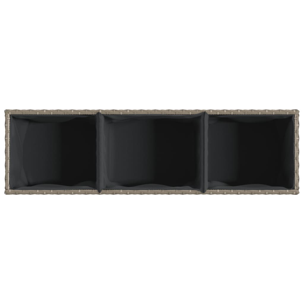 vidaXL Donice ogrodowe z 3 wkładami, 2 szt., szare, 105x30x32 cm