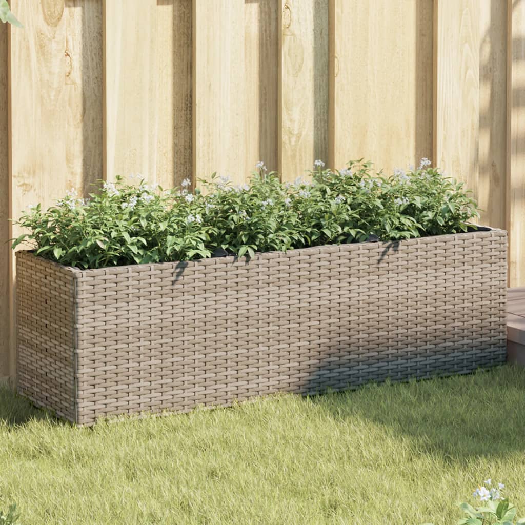 vidaXL Donice ogrodowe z 3 wkładami, 2 szt., szare, 105x30x32 cm