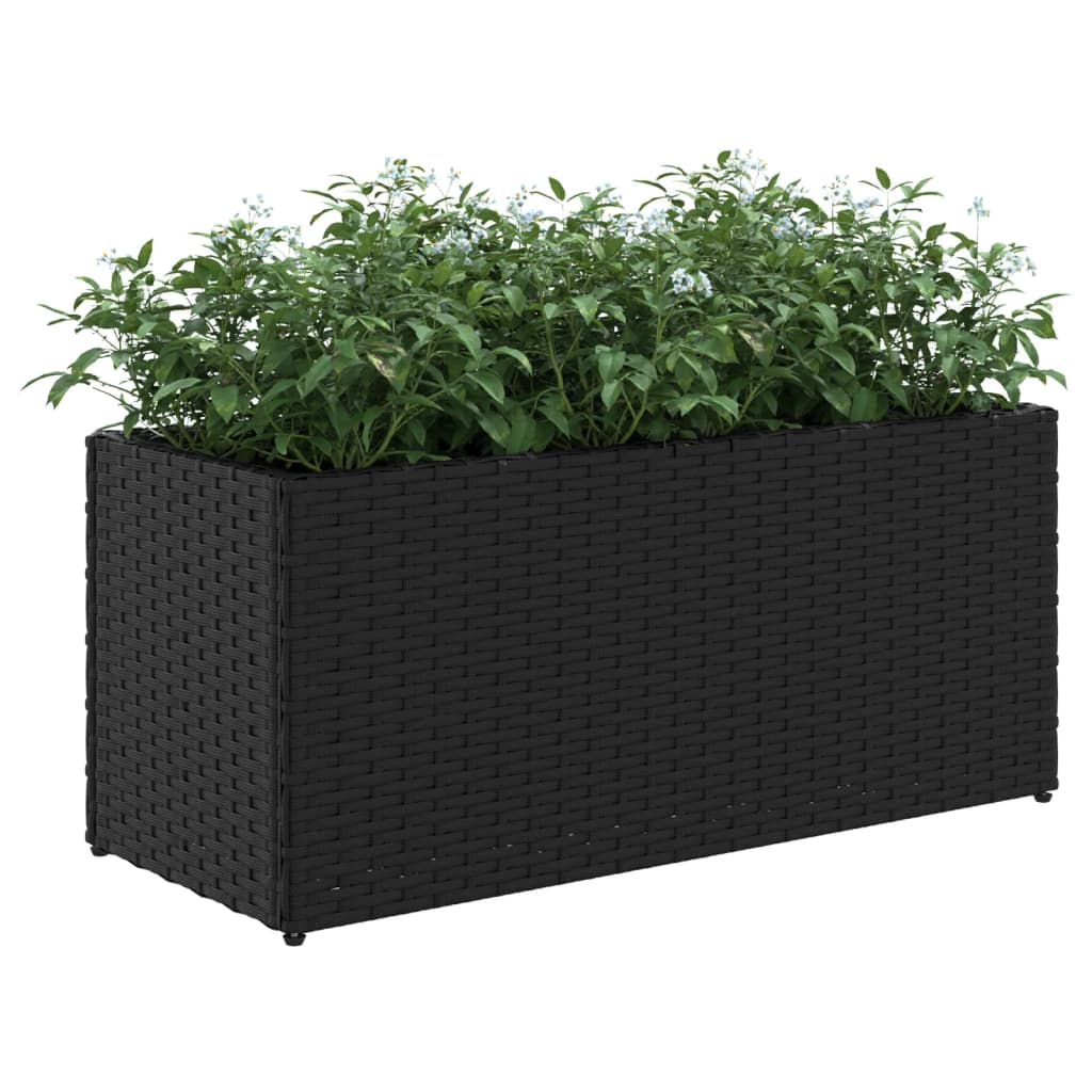 vidaXL Donice ogrodowe z 2 wkładami, 2 szt., czarne, 72x30x32 cm