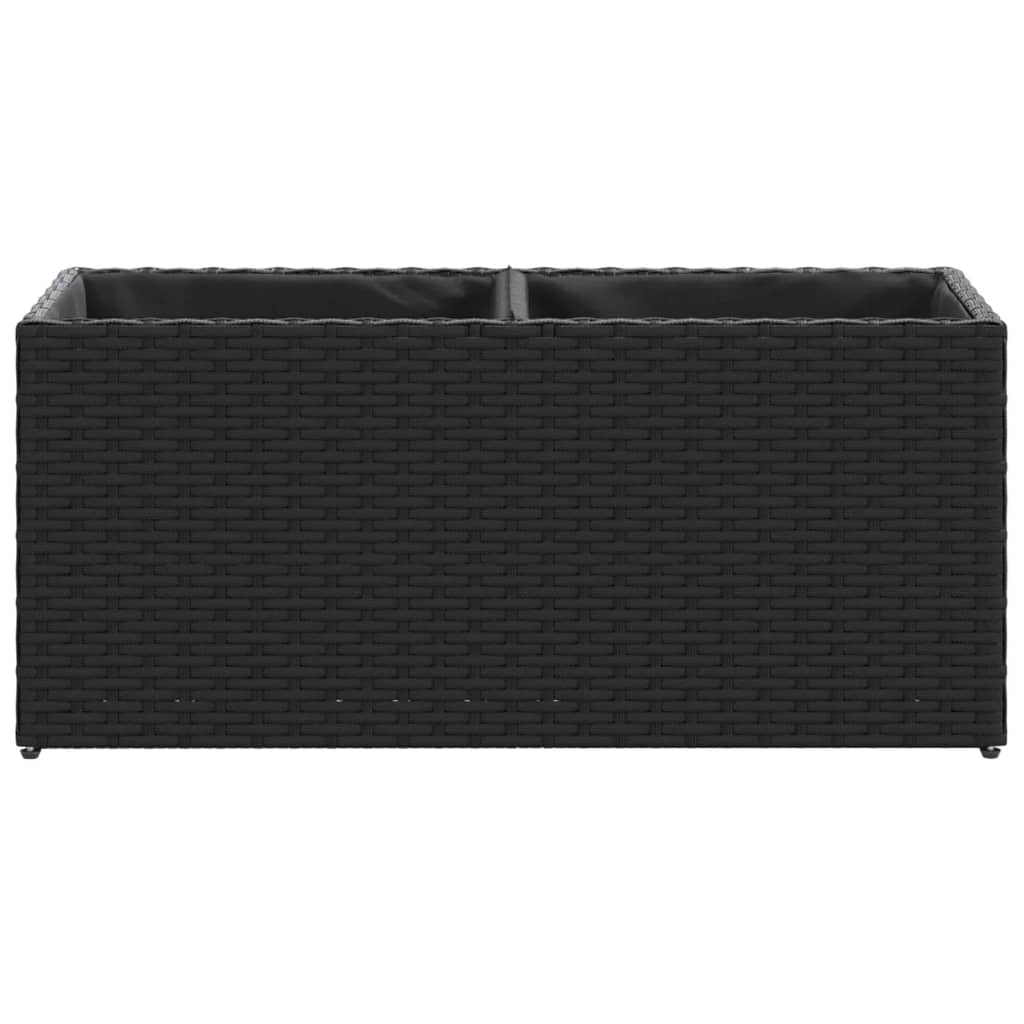 vidaXL Donice ogrodowe z 2 wkładami, 2 szt., czarne, 72x30x32 cm